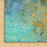 Turquoise and Ochre Batik Cotton Dot - Ribes y Casals