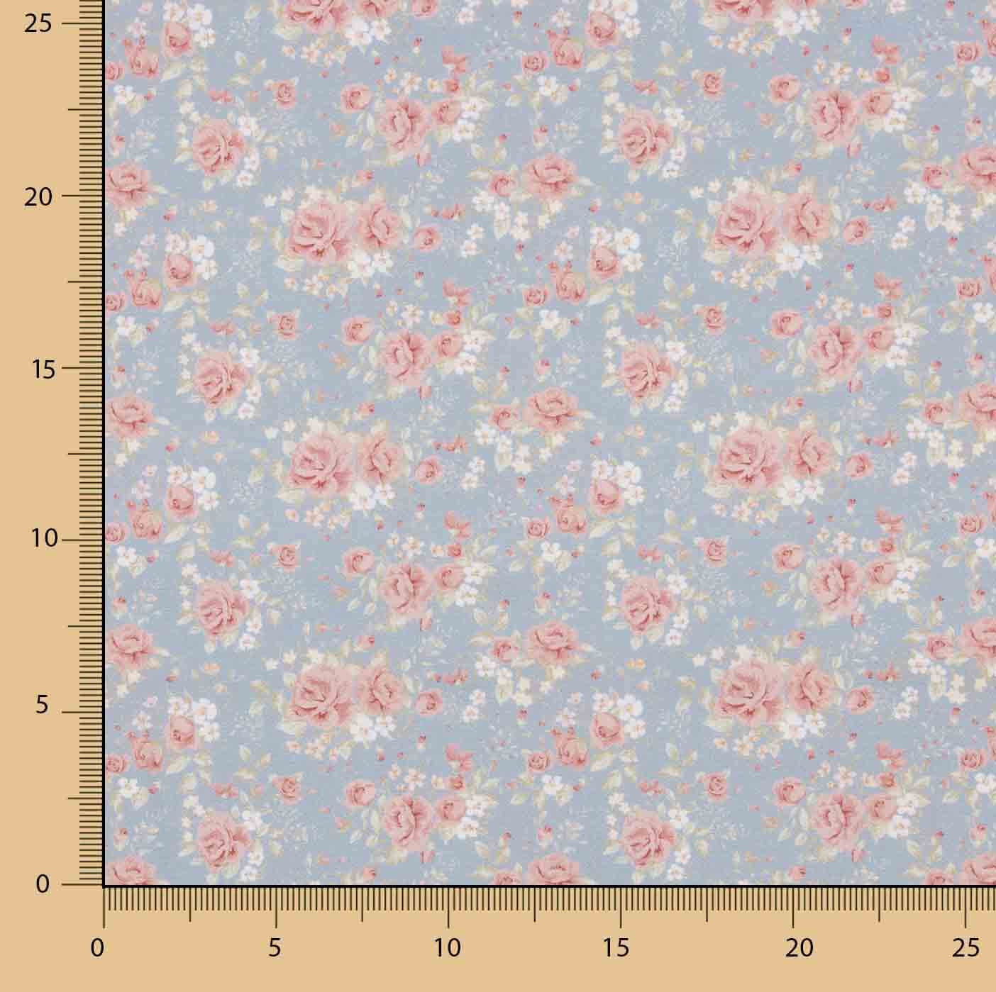 Nuria Blue Printed Percale - Ribes y Casals
