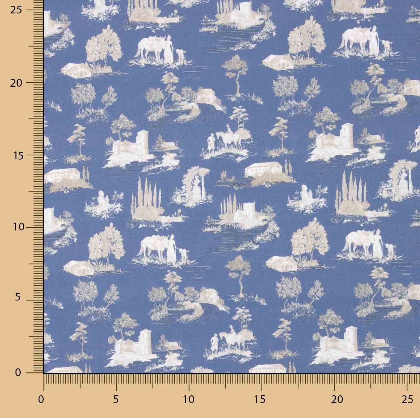 Silke Blue Printed Percale - Ribes y Casals