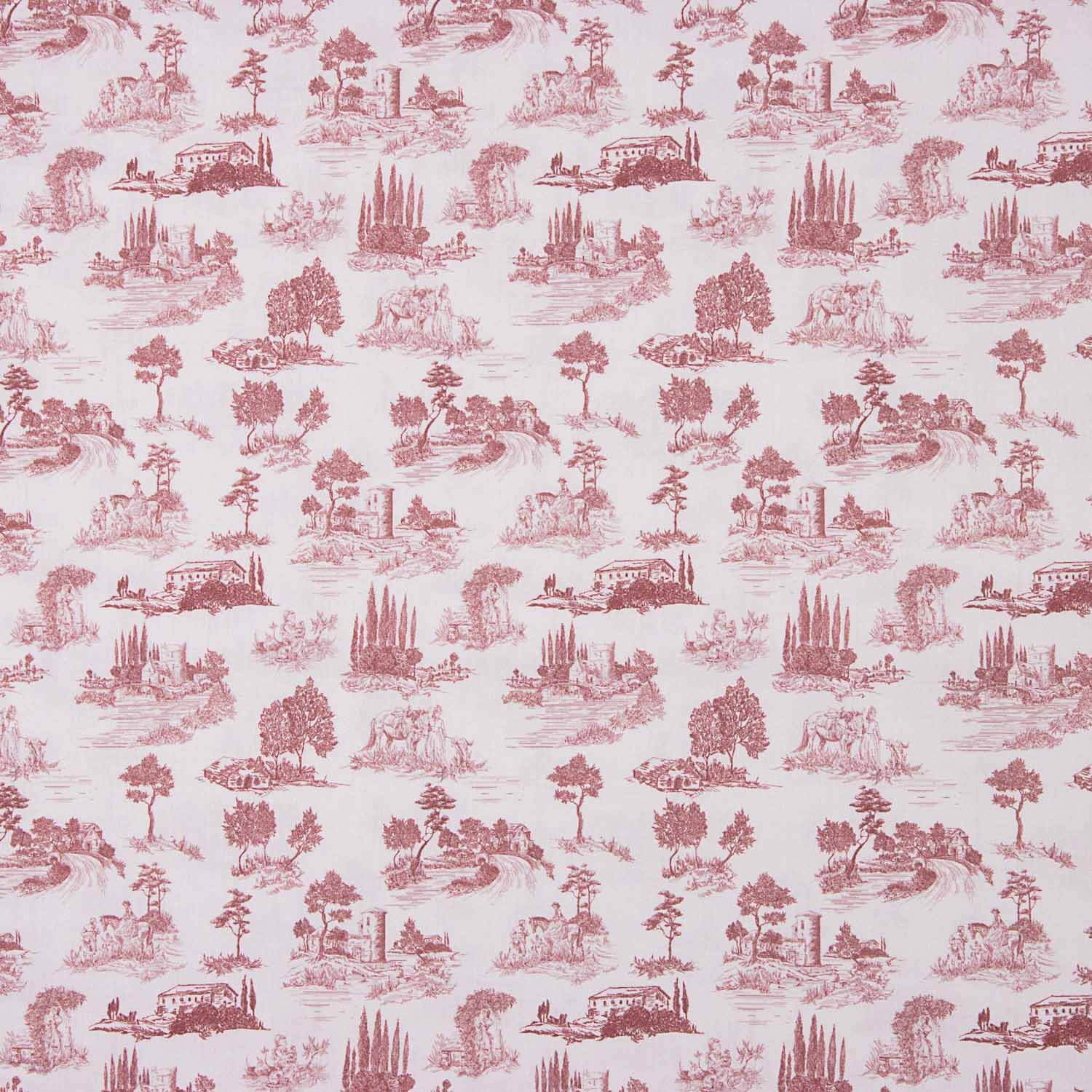 Silke Red Printed Percale - Ribes y Casals