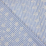 Embroidered Blue Stripes Cotton - Ribes y Casals