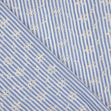 Embroidered Blue Stripes Cotton - Ribes y Casals