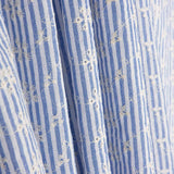 Embroidered Blue Stripes Cotton - Ribes y Casals