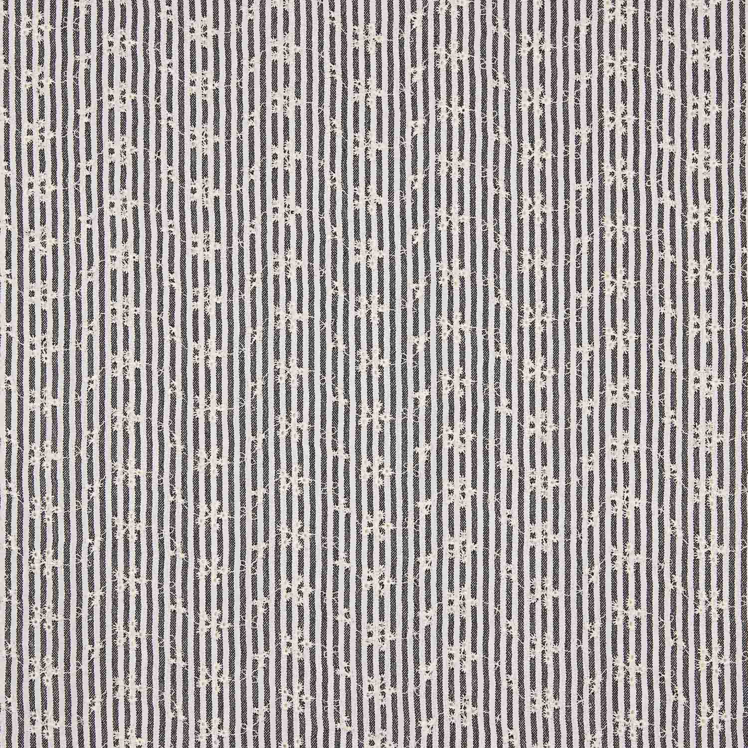 Cotton Embroidered Black Stripes - Ribes y Casals