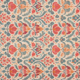 Red and Blue Baroque Floral Cotton Canvas - Ribes y Casals