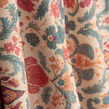 Red and Blue Baroque Floral Cotton Canvas - Ribes y Casals