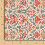 Red and Blue Baroque Floral Cotton Canvas - Ribes y Casals