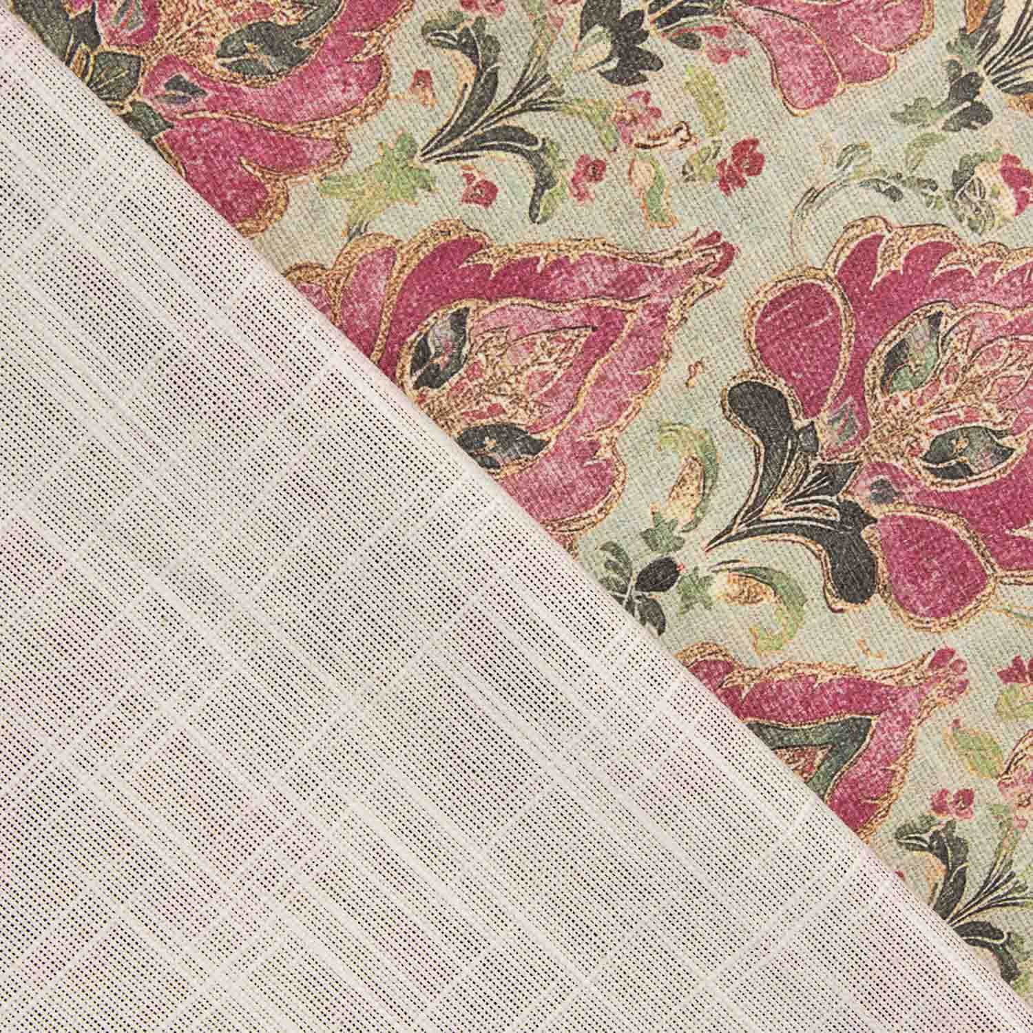 Floral Cotton Canvas Orna Pink and Green - Ribes y Casals