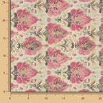 Floral Cotton Canvas Orna Pink and Green - Ribes y Casals
