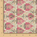 Floral Cotton Canvas Orna Pink and Green - Ribes y Casals