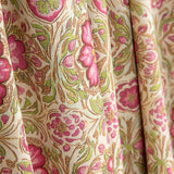 Canvas Cotton Pink Flowers Green Background - Ribes y Casals