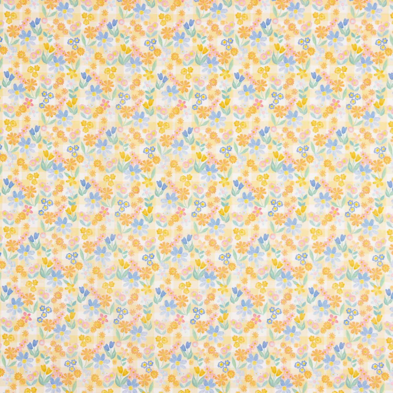 Honey Blue Meadow Cotton Poplin - Ribes y Casals