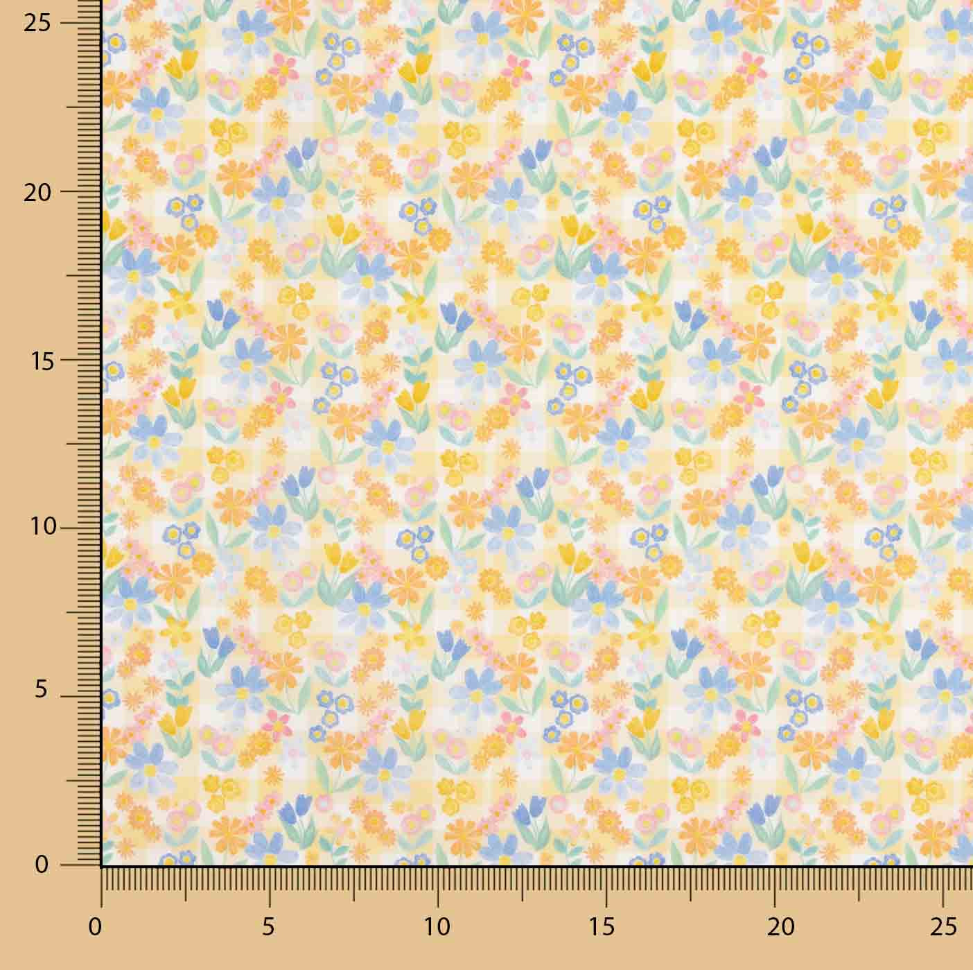 Honey Blue Meadow Cotton Poplin - Ribes y Casals