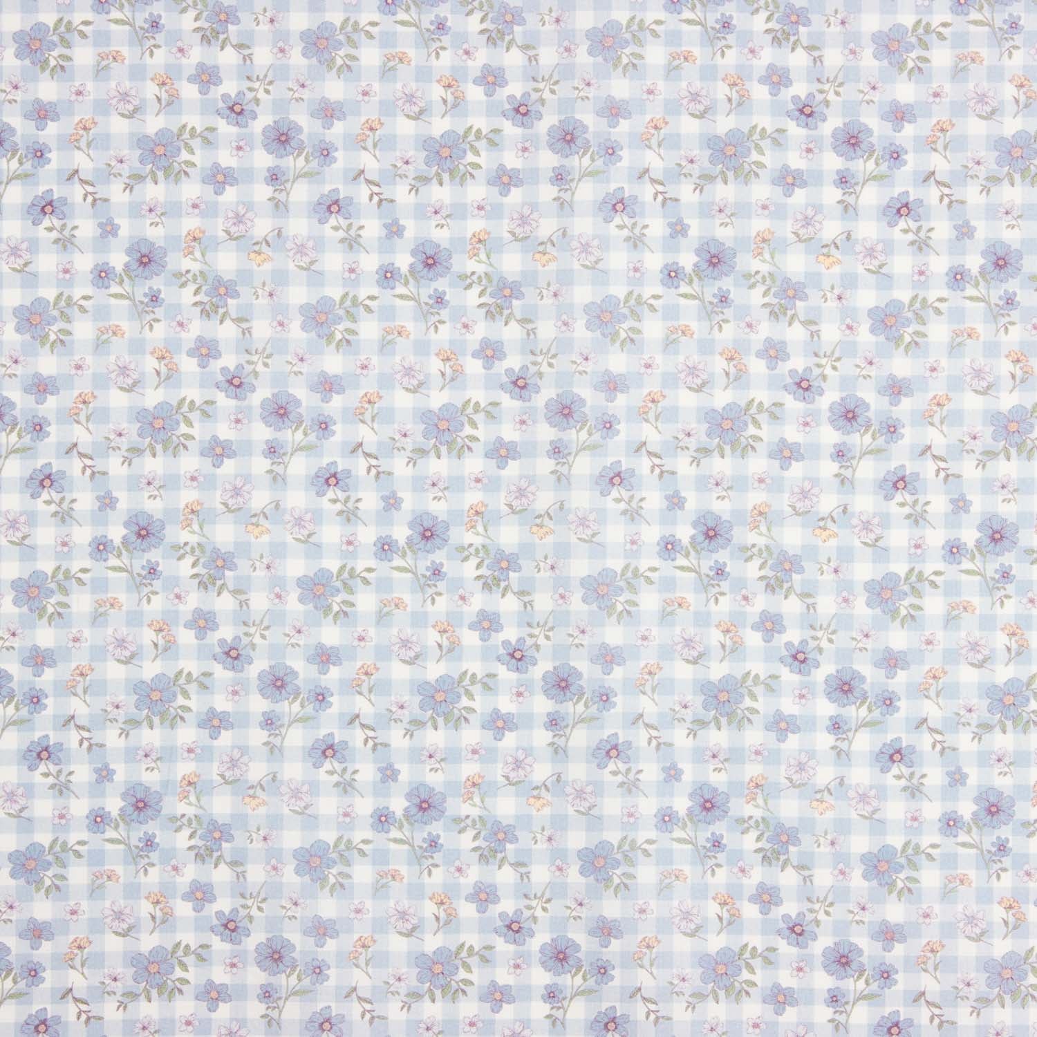 Blue Cottage Meadow Cotton Poplin - Ribes y Casals