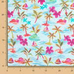 Aloha Paradise Turquoise Cotton Poplin - Ribes y Casals