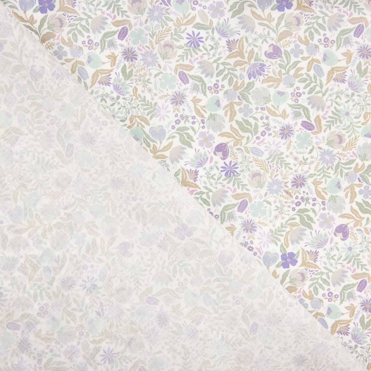 Vintage Lavender Garden Cotton Poplin - Ribes y Casals