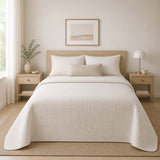 Bouti White Linear Relief Bedspread - Ribes y Casals