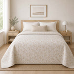 Reversible Home Jacquard Leaves Beige - Ribes y Casals