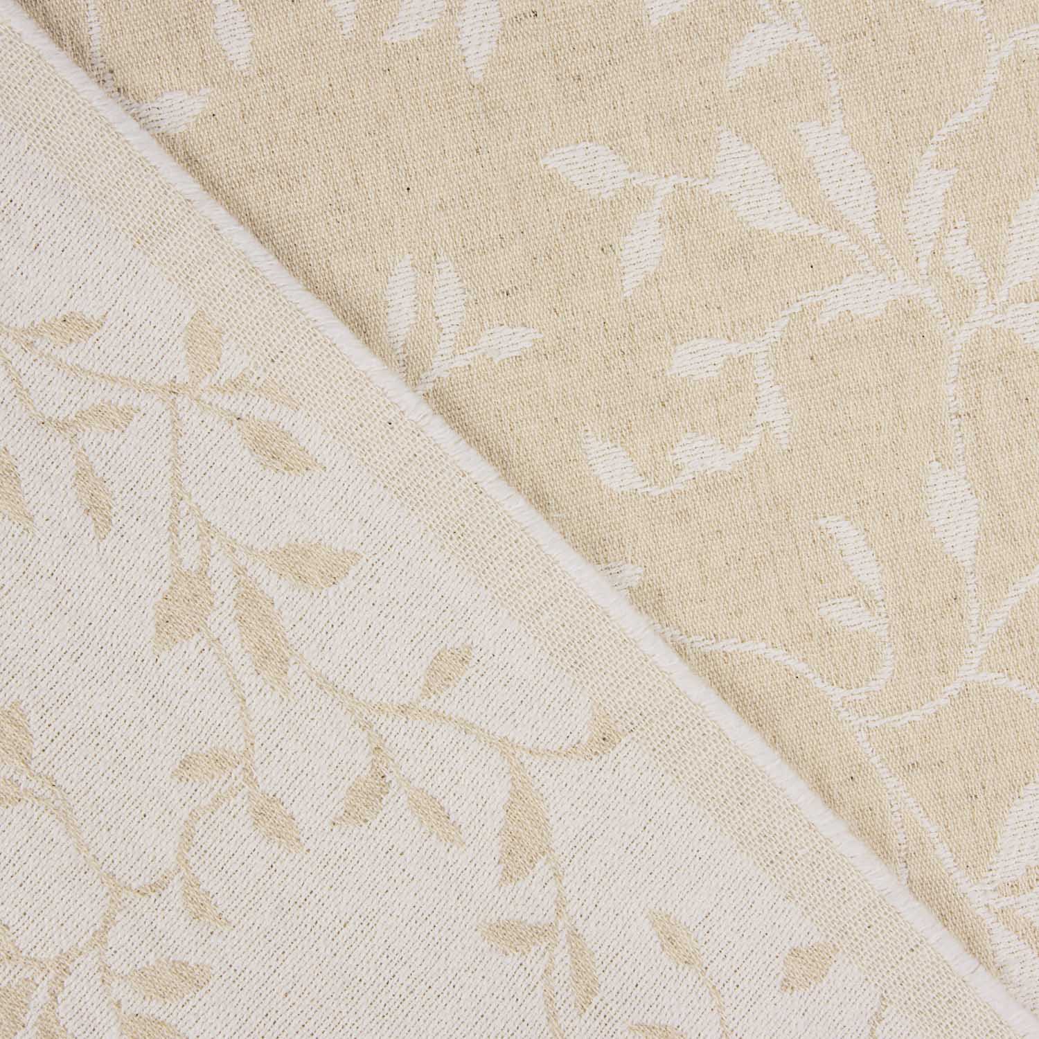 Reversible Home Jacquard in White and Natural with Linen - Ribes y Casals
