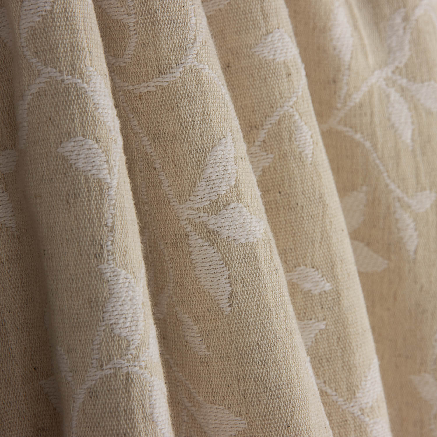 Reversible Home Jacquard in White and Natural with Linen - Ribes y Casals