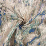 Green and Blue Abstract Printed Lurex Brocade - Ribes y Casals