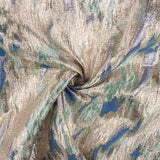 Green and Blue Abstract Printed Lurex Brocade - Ribes y Casals