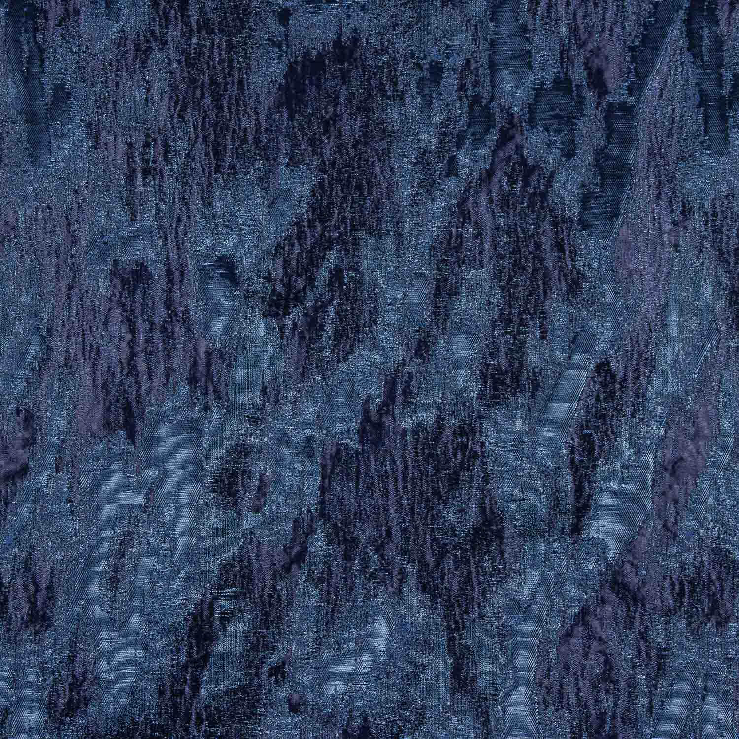 Navy Blue Abstract Printed Lurex Brocade - Ribes y Casals