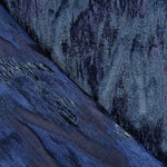 Navy Blue Abstract Printed Lurex Brocade - Ribes y Casals