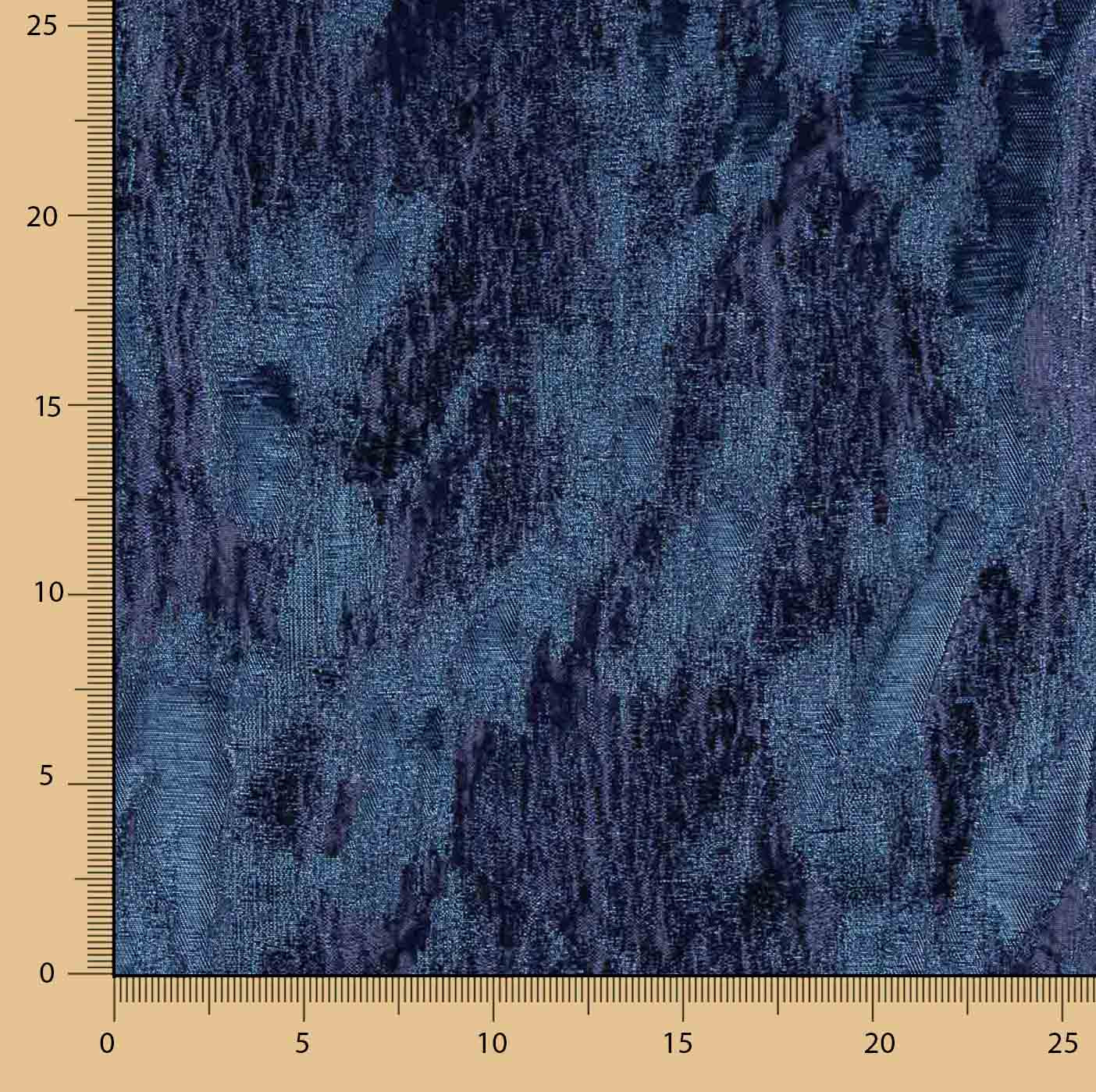 Navy Blue Abstract Printed Lurex Brocade - Ribes y Casals