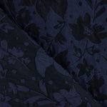 Navy Blue Brocade with Floral Print - Ribes y Casals