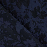Navy Blue Brocade with Floral Print - Ribes y Casals