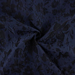 Navy Blue Brocade with Floral Print - Ribes y Casals