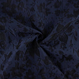 Navy Blue Brocade with Floral Print - Ribes y Casals
