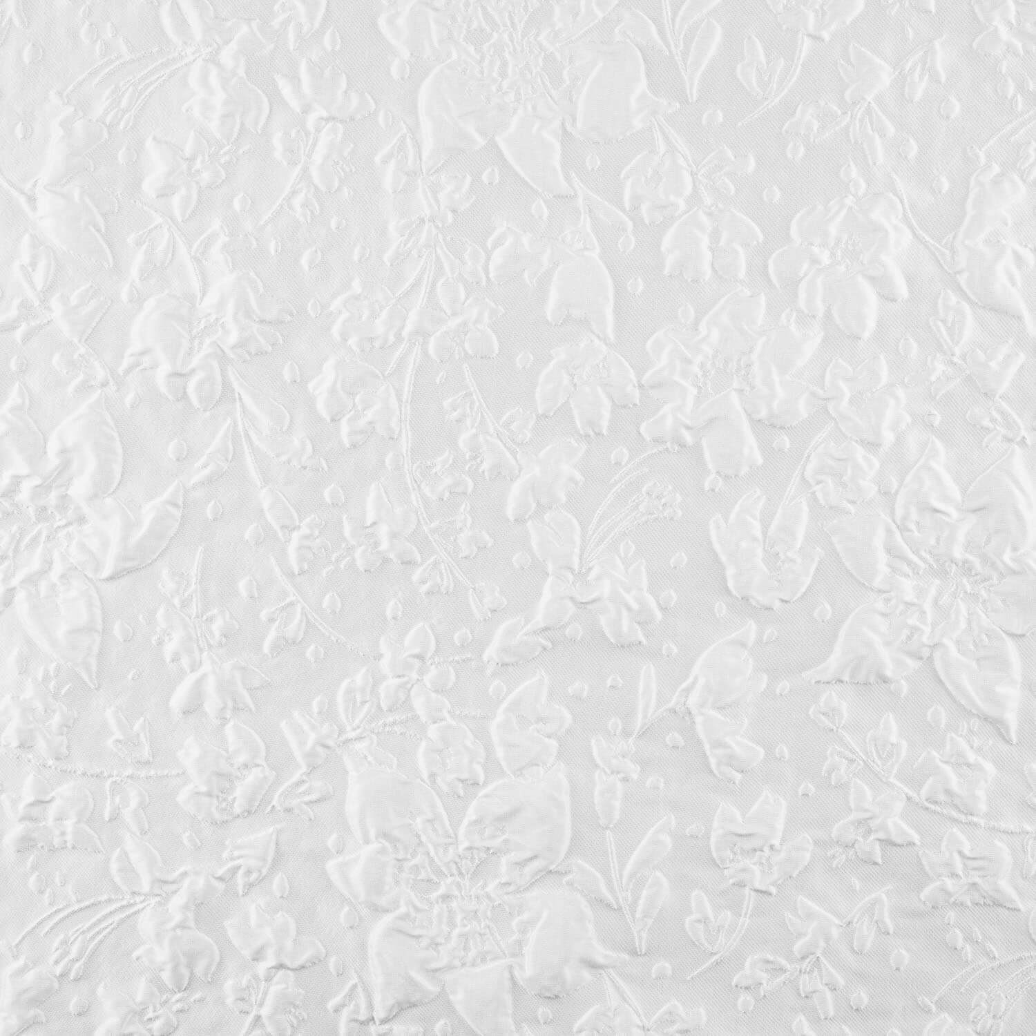 White Brocade with Floral Print - Ribes y Casals