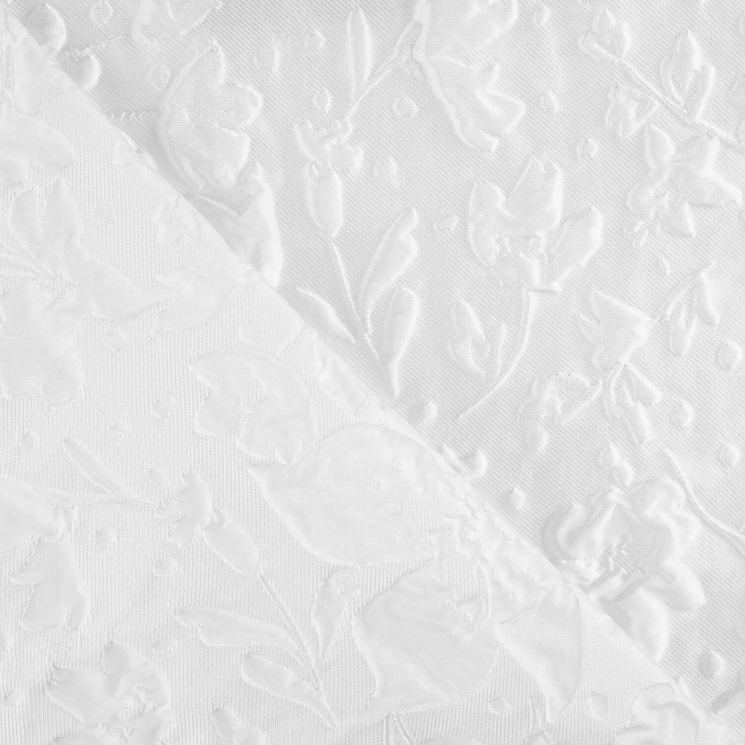 White Brocade with Floral Print - Ribes y Casals