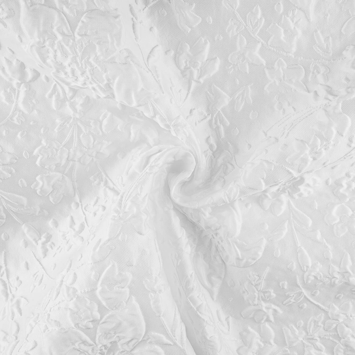 White Brocade with Floral Print - Ribes y Casals