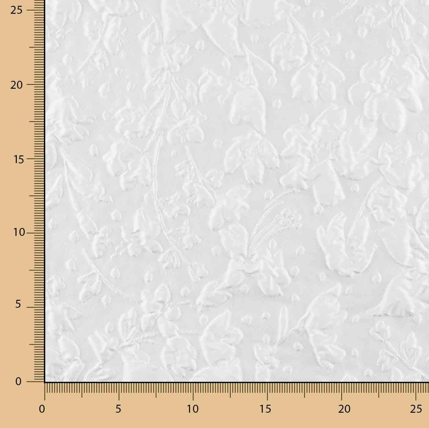 White Brocade with Floral Print - Ribes y Casals