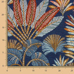 Gobelin Exotic Leaves Blue Background - Ribes y Casals