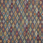 Ethnic-print Gobelin canvas with diamond pattern on a blue background - Ribes y Casals