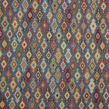 Ethnic-print Gobelin canvas with diamond pattern on a blue background - Ribes y Casals