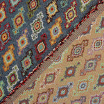Ethnic-print Gobelin canvas with diamond pattern on a blue background - Ribes y Casals