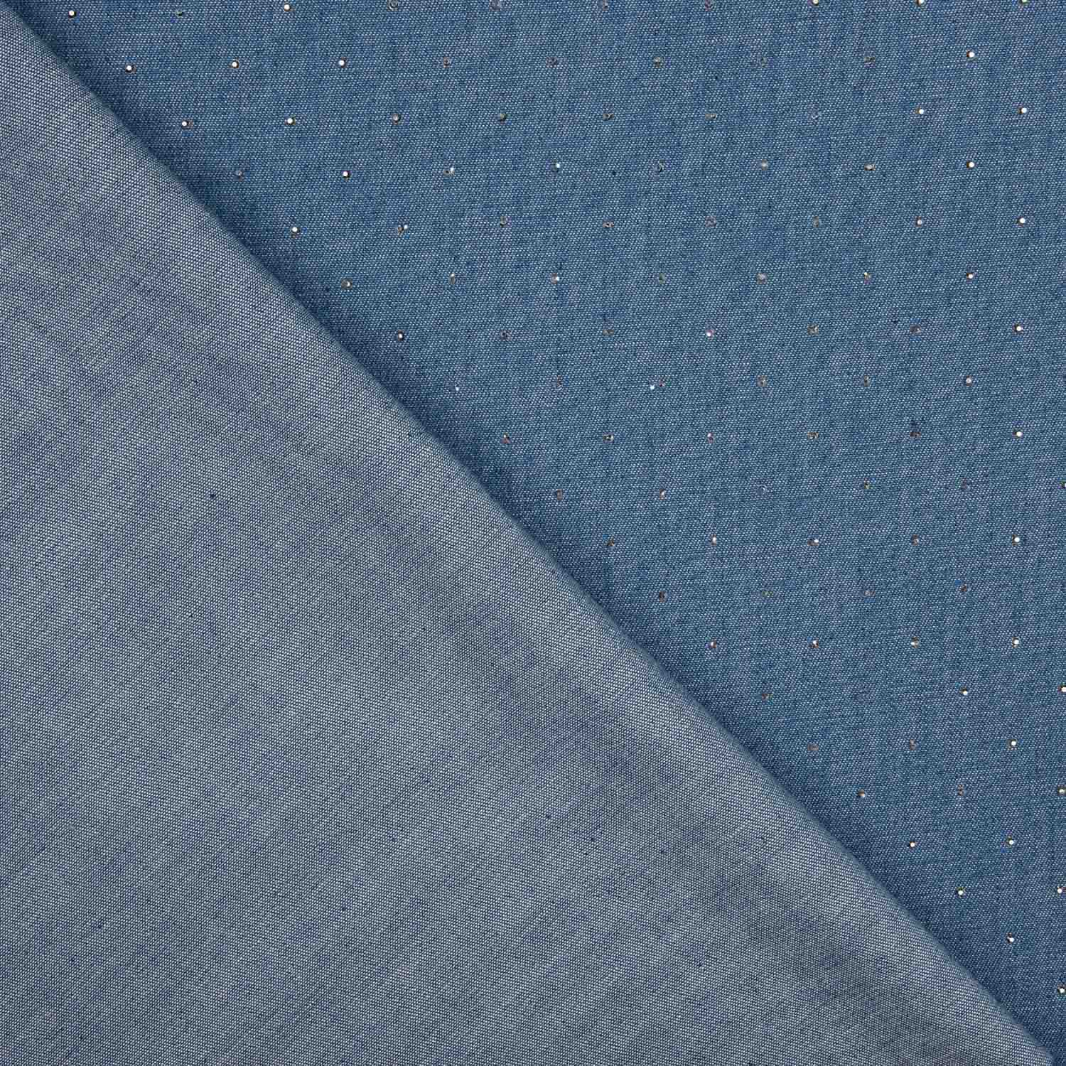 Blue Denim Cotton with Sequins - Ribes y Casals