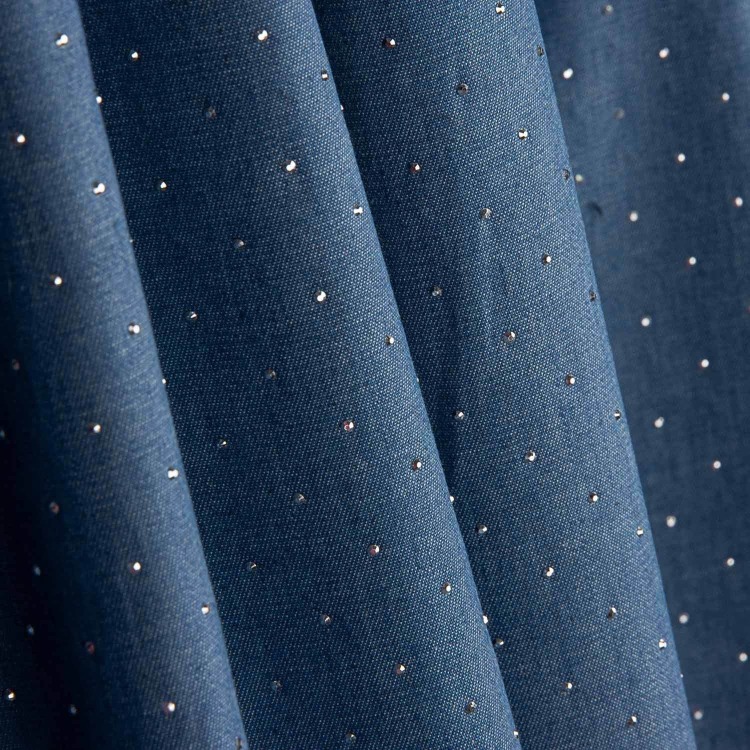 Blue Denim Cotton with Sequins - Ribes y Casals