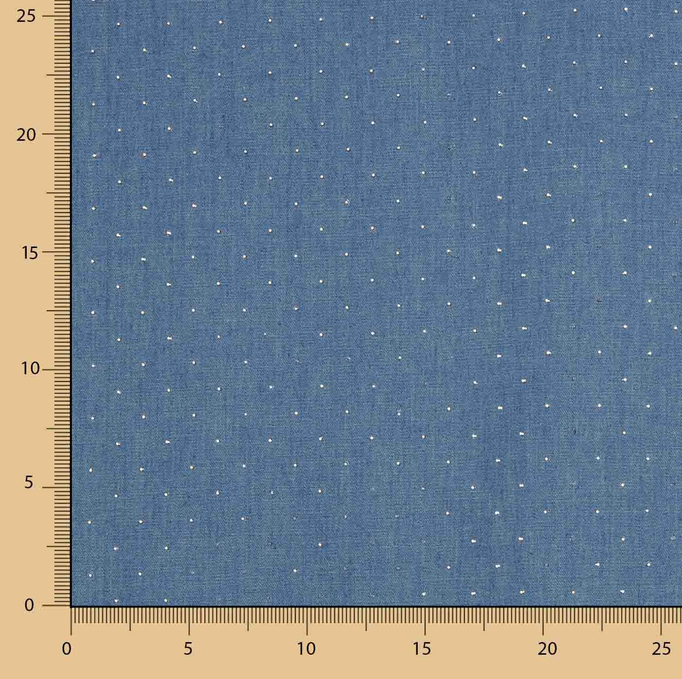 Blue Denim Cotton with Sequins - Ribes y Casals