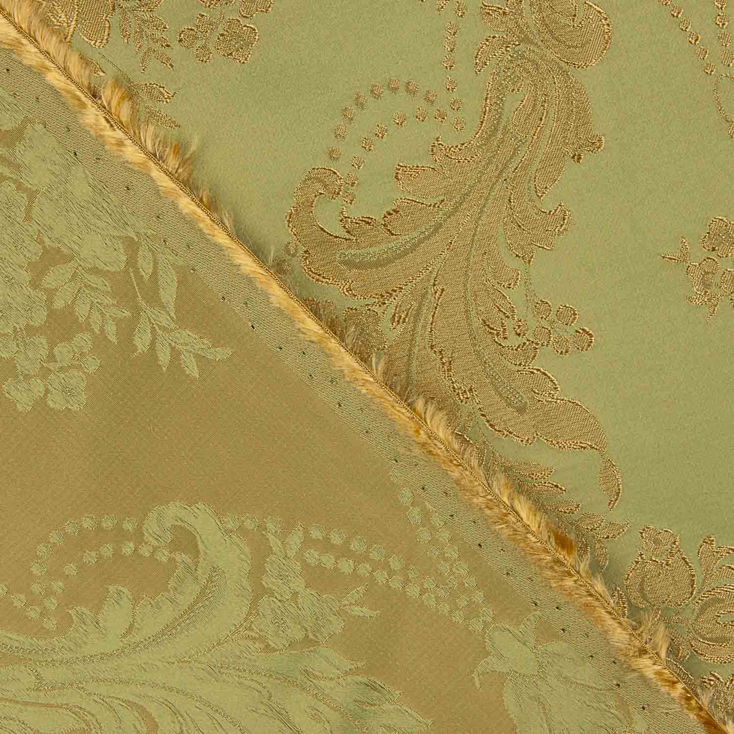 Classic Green and Gold Floral Print Jacquard - Ribes y Casals