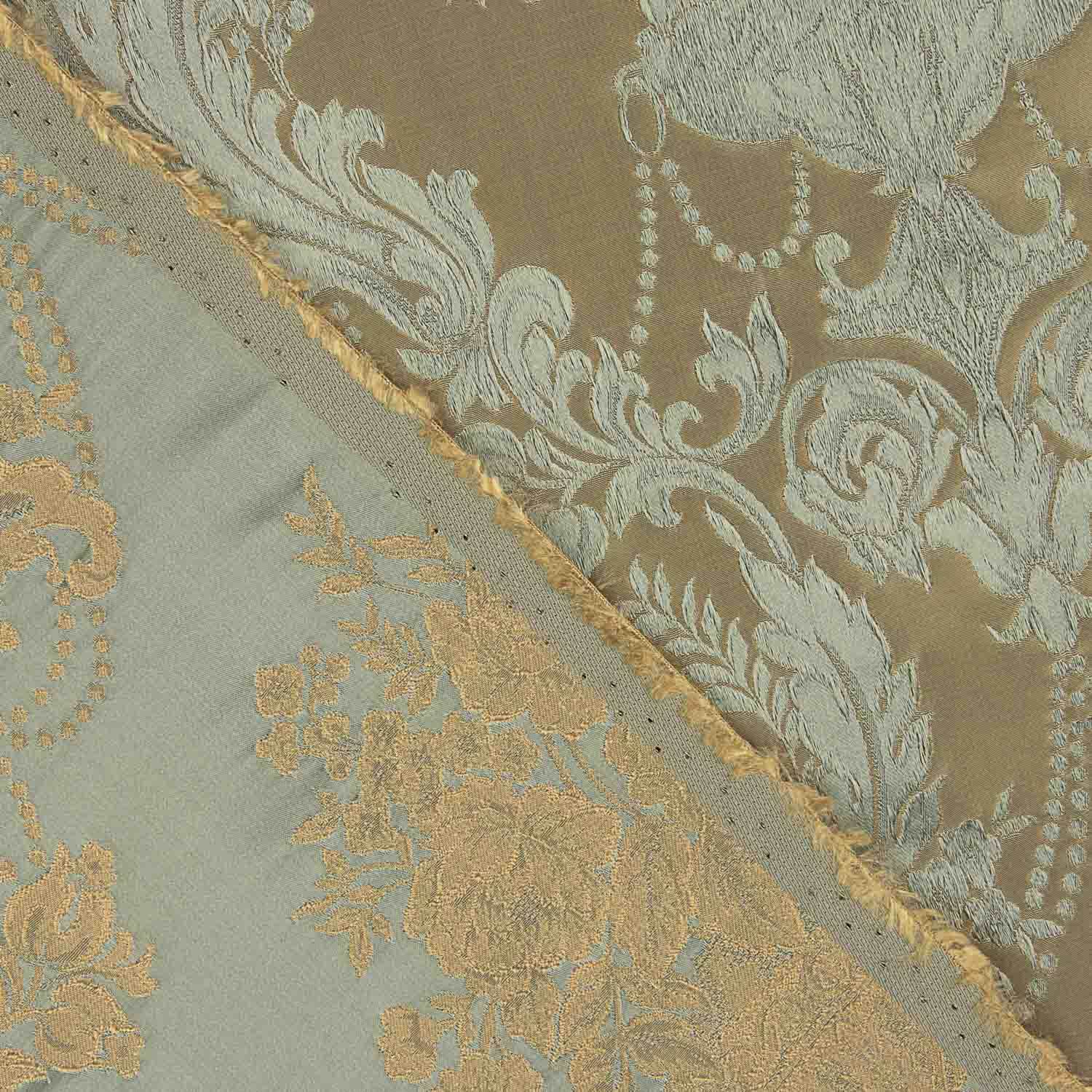 Classic Floral Jacquard in Pale Green and Beige - Ribes y Casals