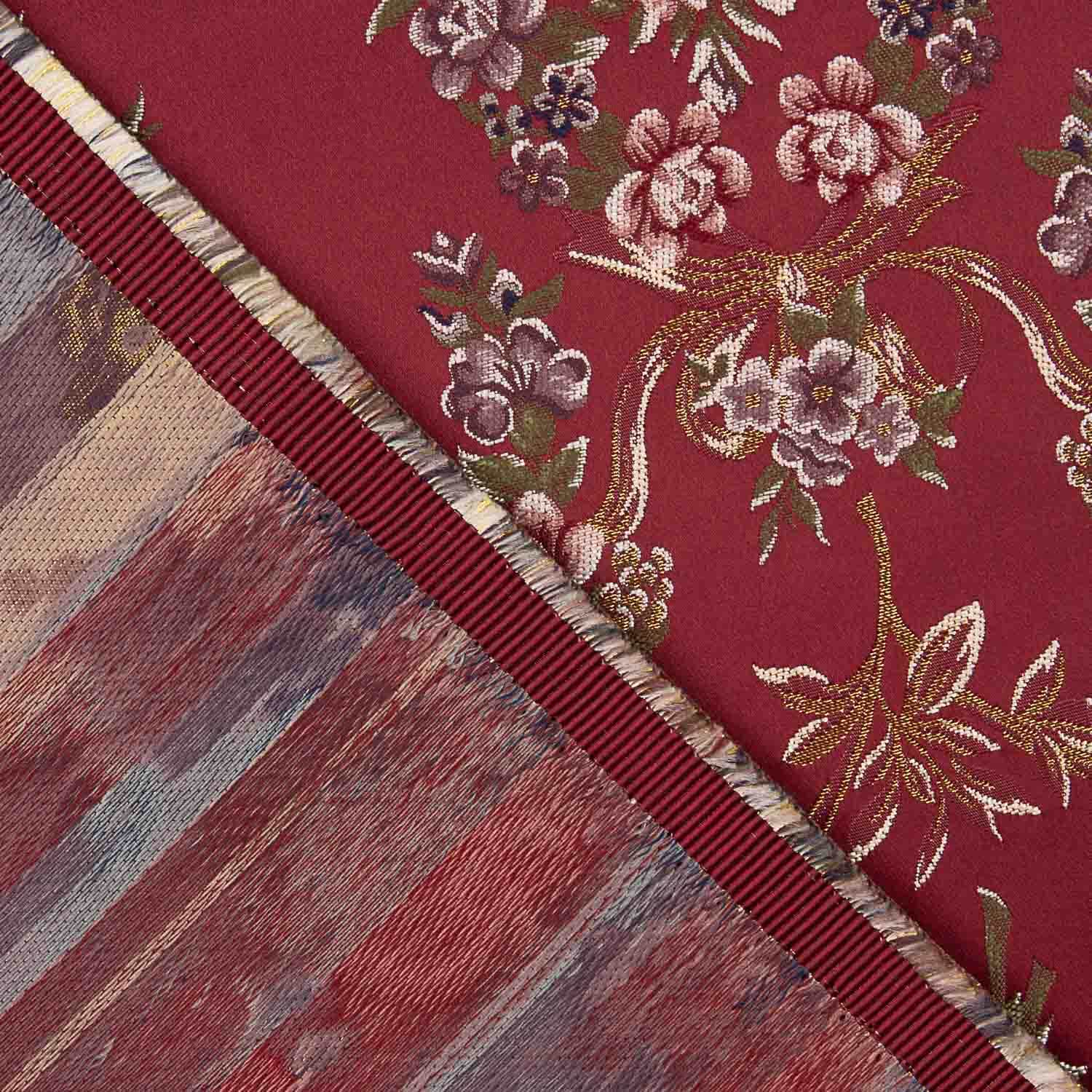 Floral print jacquard with Red Lurex - Ribes y Casals