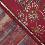 Floral print jacquard with Red Lurex - Ribes y Casals