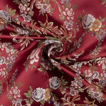 Floral print jacquard with Red Lurex - Ribes y Casals