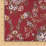 Floral print jacquard with Red Lurex - Ribes y Casals